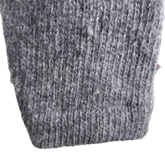 Caldwell 60's Hand Fashioned Gray Wool Hooded Zip-Up Cardigan With Polar Bear L - Picture 11 of 14